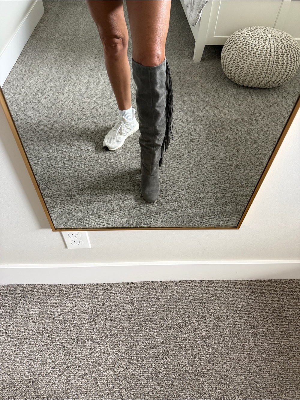 Sam Edelman Gray Suede Fringe Over-the-Knee Boots - Picture 7 of 7